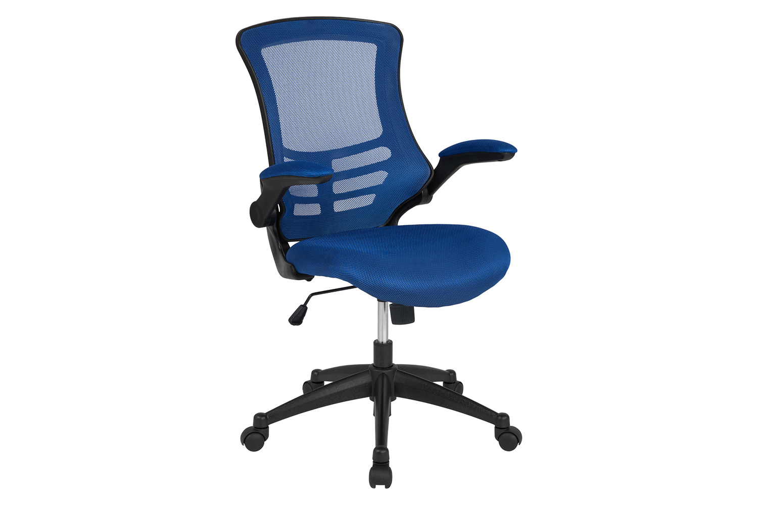 BLNK Kelista Mid-Back Mesh Swivel Ergonomic Task Office Chair with Flip-Up Arms - Blue