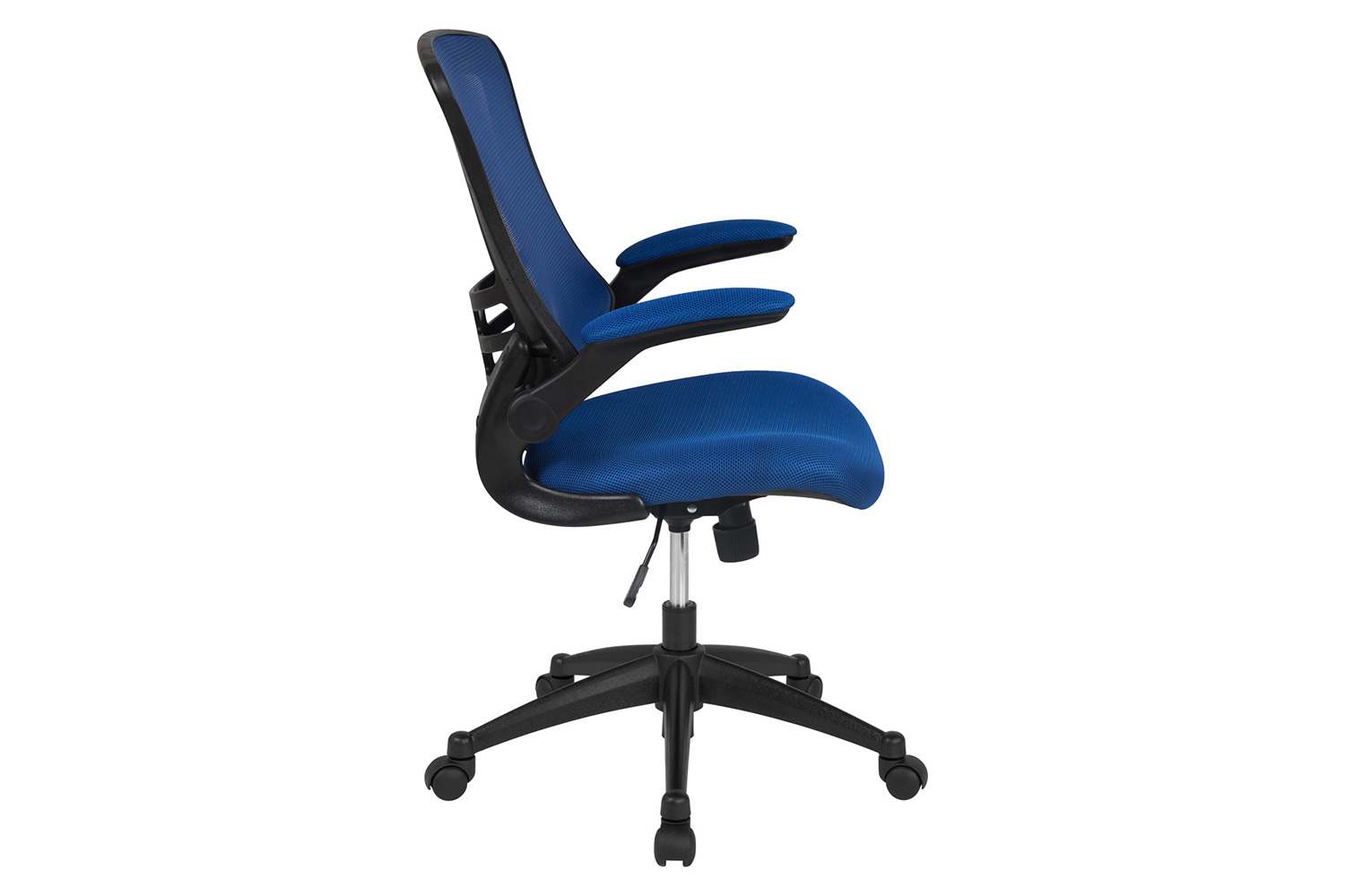 BLNK Kelista Mid-Back Mesh Swivel Ergonomic Task Office Chair with Flip-Up Arms - Blue