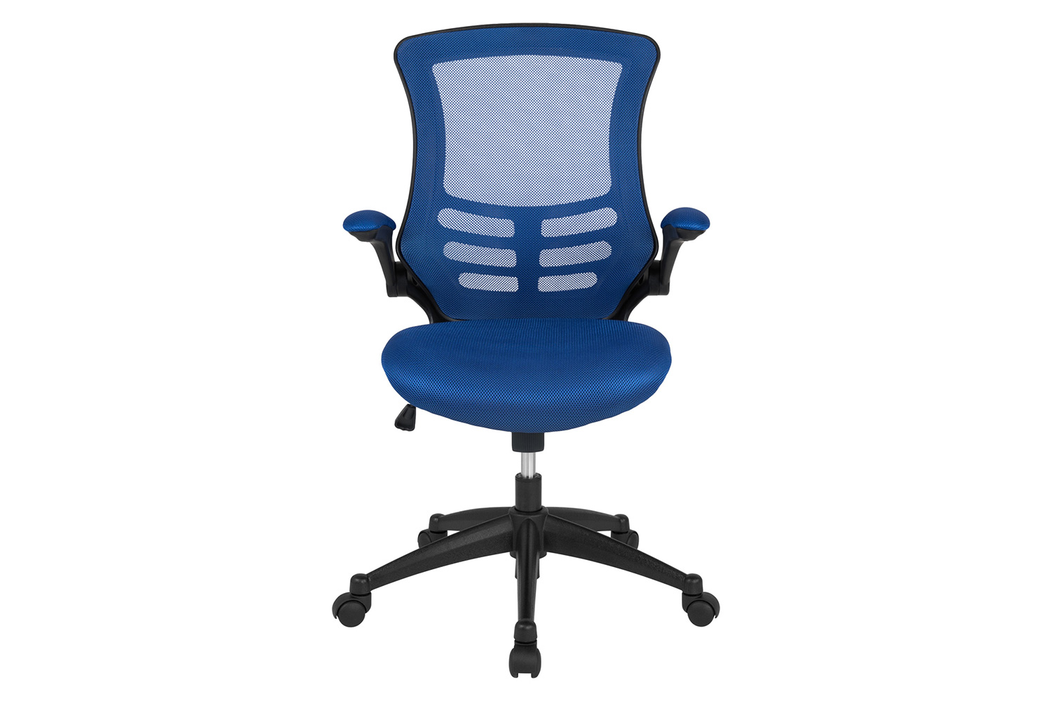 BLNK Kelista Mid-Back Mesh Swivel Ergonomic Task Office Chair with Flip-Up Arms - Blue