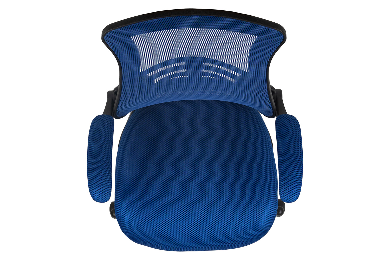 BLNK Kelista Mid-Back Mesh Ergonomic Drafting Chair with Adjustable Foot Ring and Flip-Up Arms - Blue