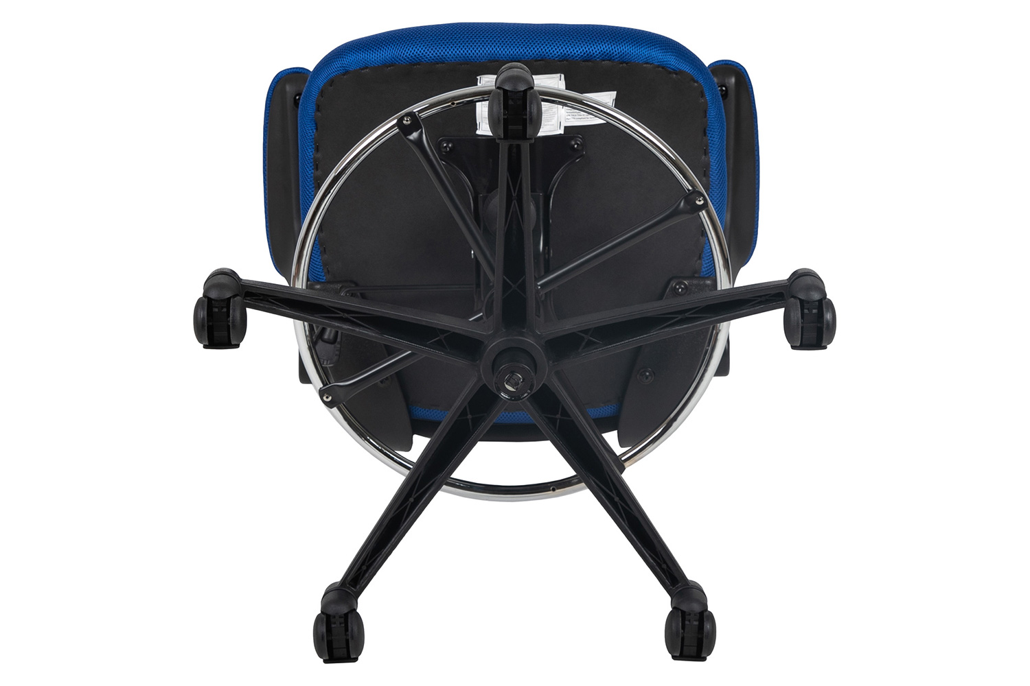 BLNK Kelista Mid-Back Mesh Ergonomic Drafting Chair with Adjustable Foot Ring and Flip-Up Arms - Blue