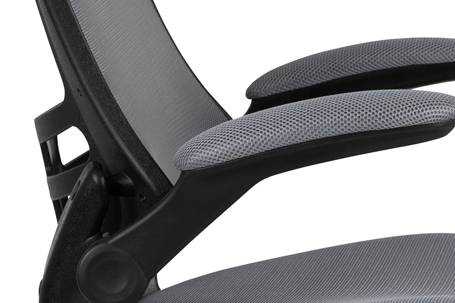 BLNK Kelista Mid-Back Mesh Ergonomic Drafting Chair with Adjustable Foot Ring and Flip-Up Arms - Dark Gray