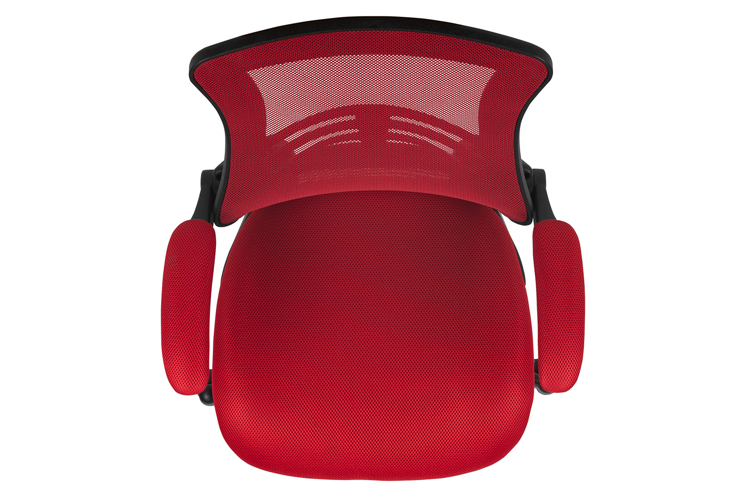 BLNK Kelista Mid-Back Mesh Ergonomic Drafting Chair with Adjustable Foot Ring and Flip-Up Arms - Red