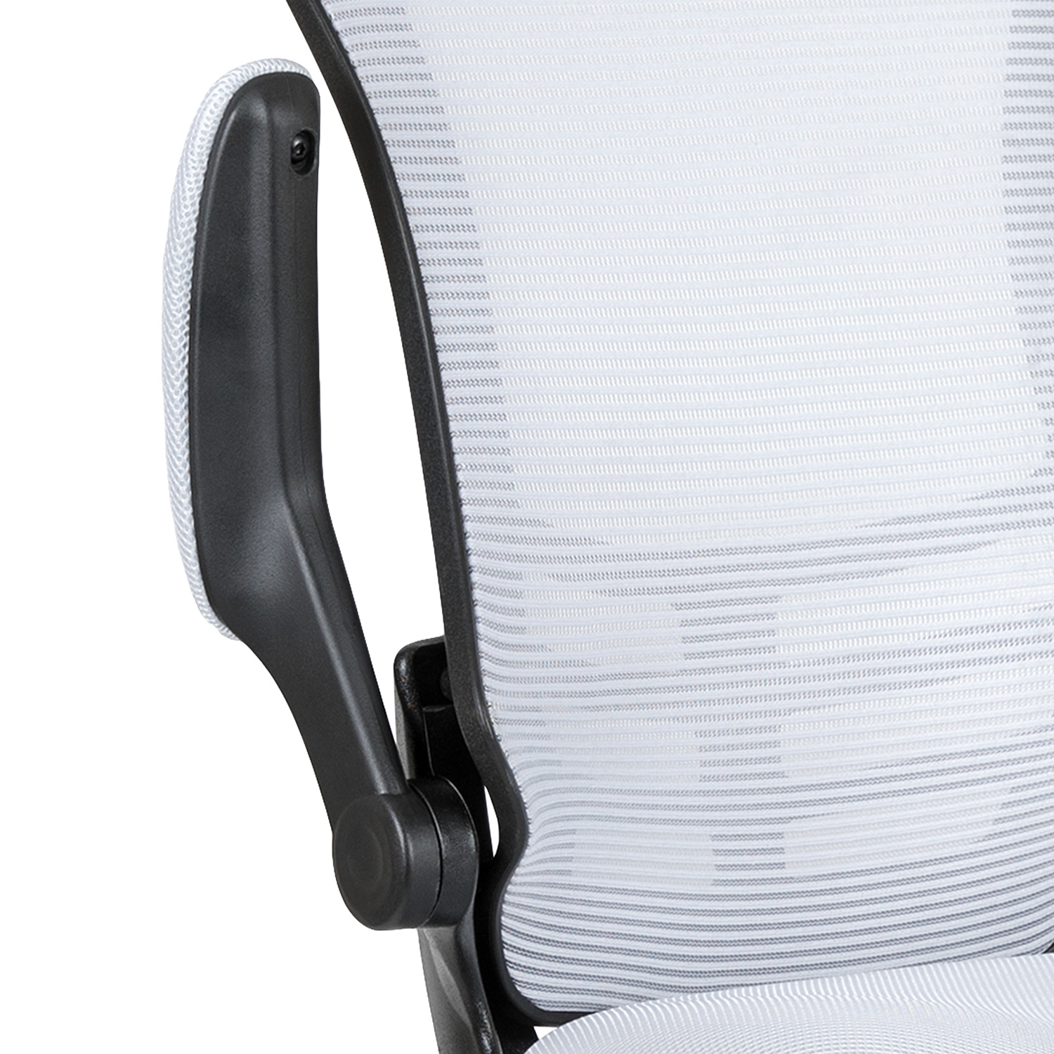 BLNK - Kelista Mid-Back White Mesh Ergonomic Drafting Chair with Adjustable Foot Ring and Flip-Up Arms