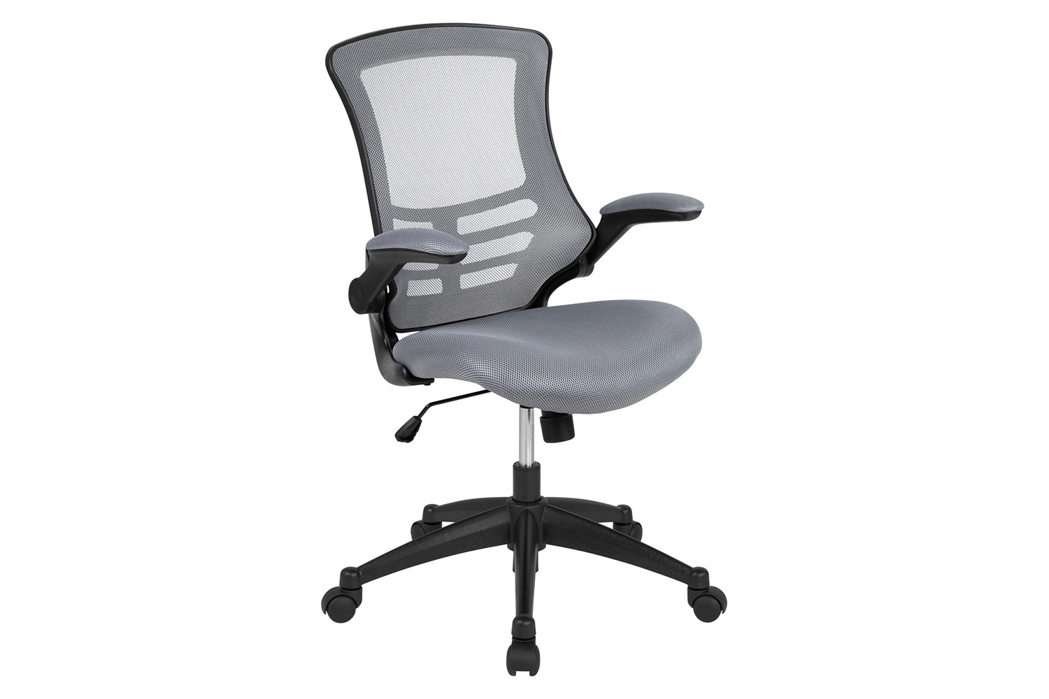 BLNK Kelista Mid-Back Mesh Swivel Ergonomic Task Office Chair with Flip-Up Arms - Dark Gray