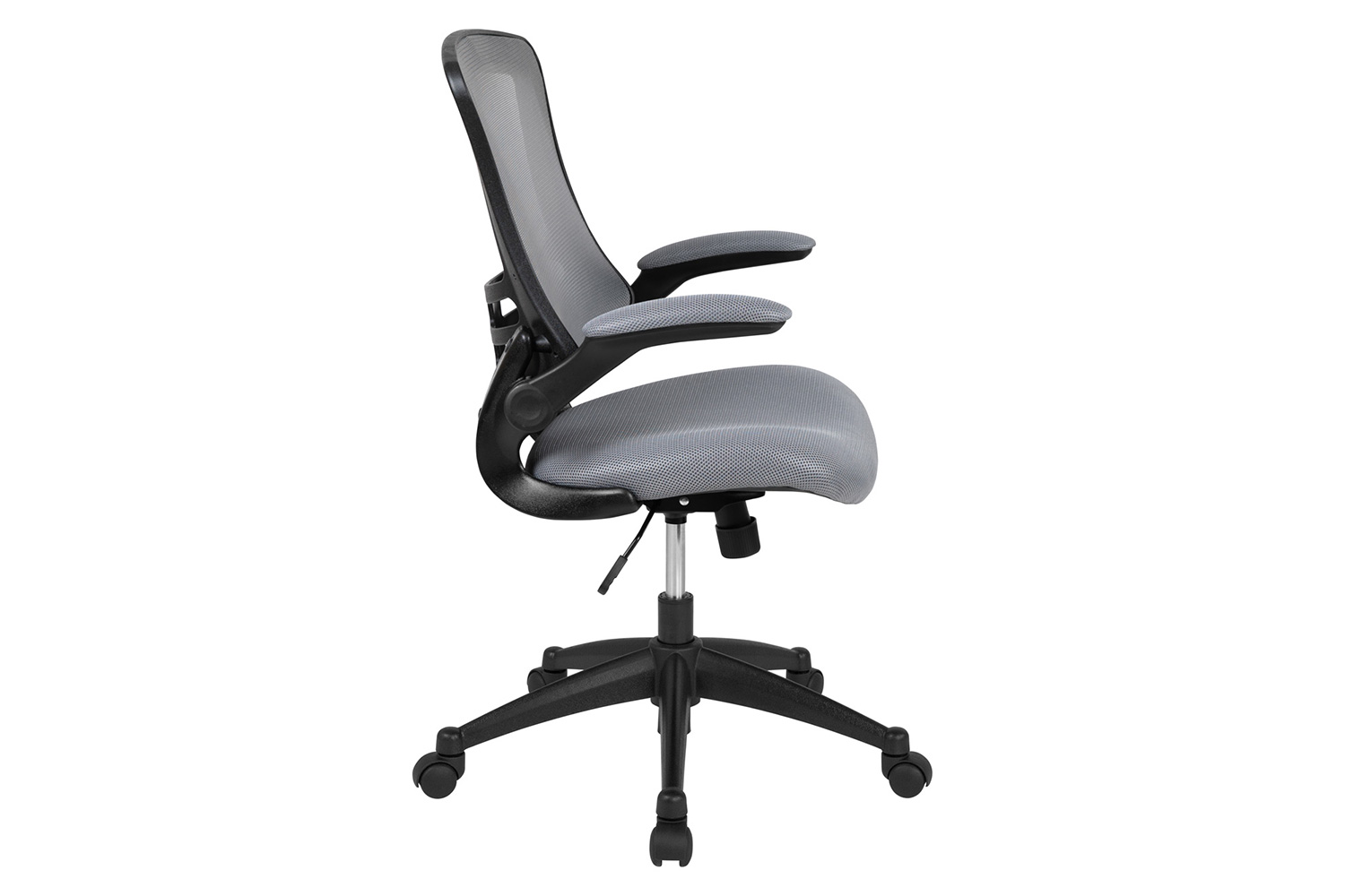 BLNK Kelista Mid-Back Mesh Swivel Ergonomic Task Office Chair with Flip-Up Arms - Dark Gray