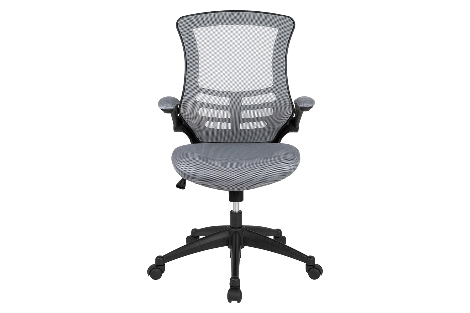 BLNK Kelista Mid-Back Mesh Swivel Ergonomic Task Office Chair with Flip-Up Arms - Dark Gray