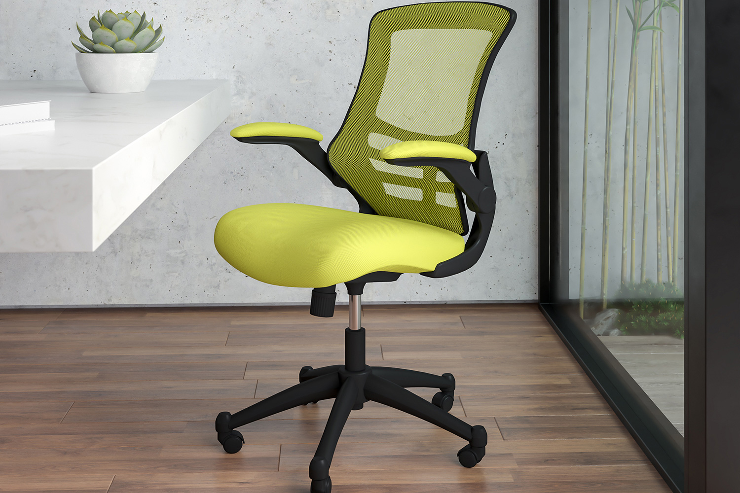 BLNK - Kelista Mid-Back Mesh Swivel Ergonomic Task Office Chair with Flip-Up Arms