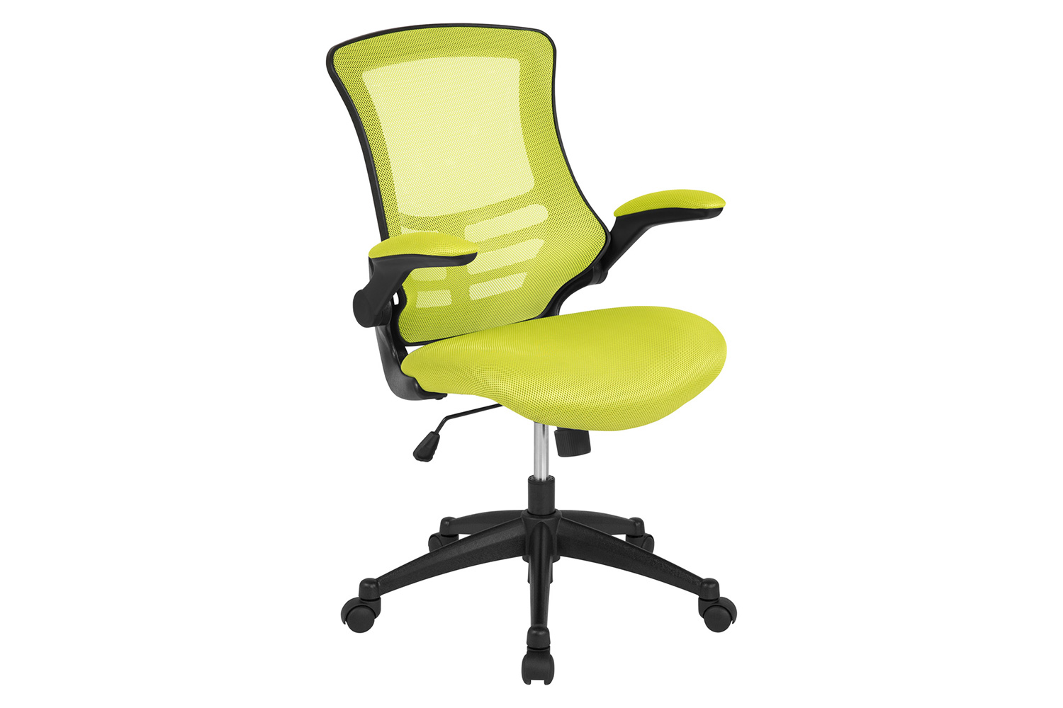 BLNK Kelista Mid-Back Mesh Swivel Ergonomic Task Office Chair with Flip-Up Arms - Green