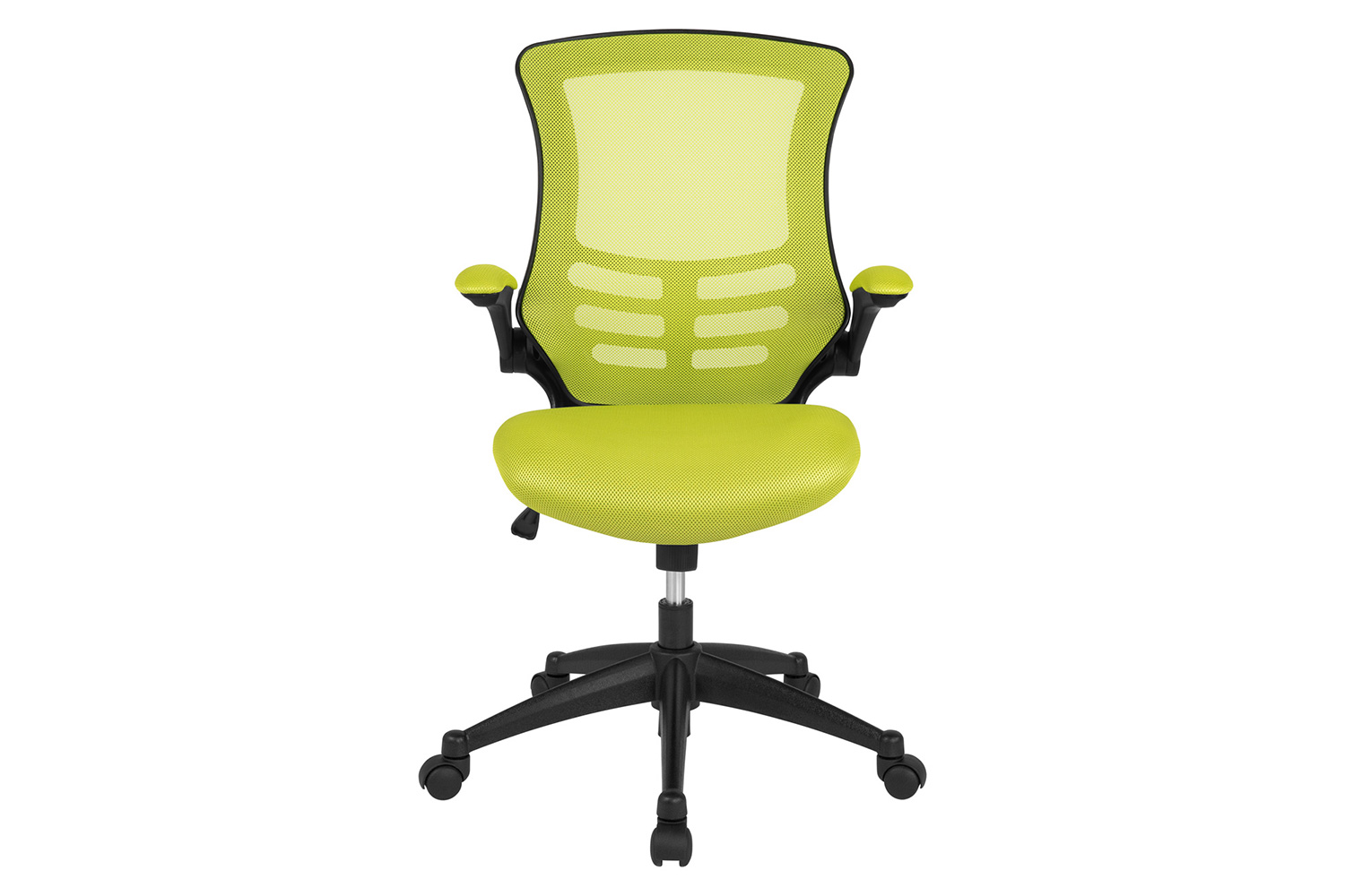 BLNK Kelista Mid-Back Mesh Swivel Ergonomic Task Office Chair with Flip-Up Arms - Green