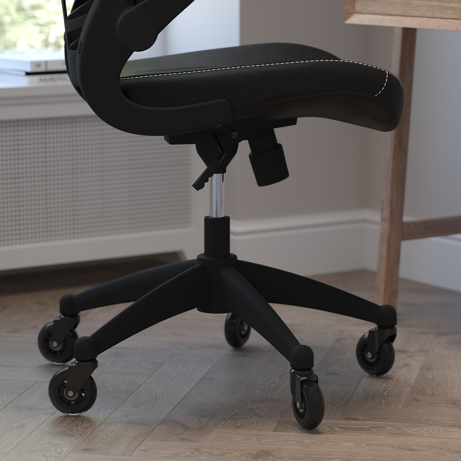 BLNK - Kelista Mid-Back Mesh Swivel Chair with Transparent Roller Wheels