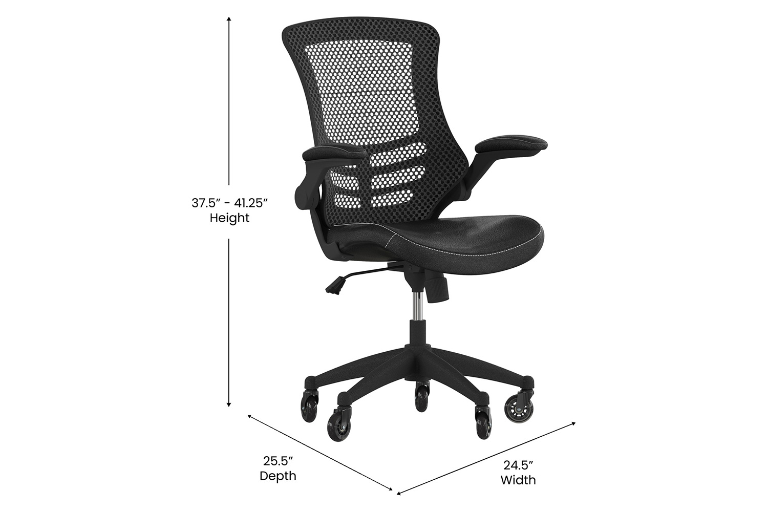 BLNK - Kelista Mid-Back Mesh Swivel Chair with Transparent Roller Wheels