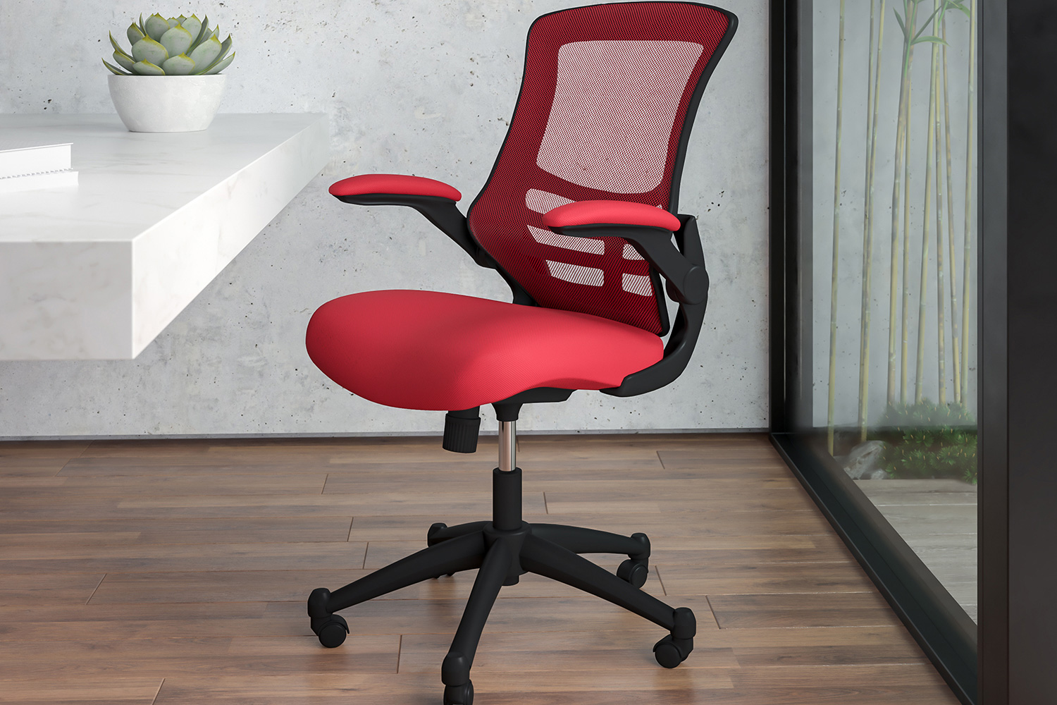 BLNK - Kelista Mid-Back Mesh Swivel Ergonomic Task Office Chair with Flip-Up Arms