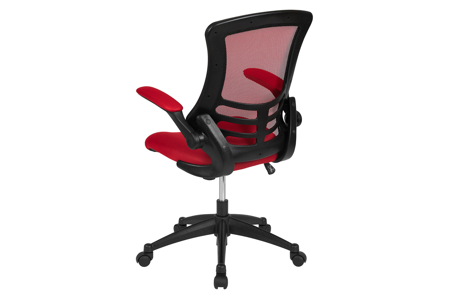 BLNK Kelista Mid-Back Mesh Swivel Ergonomic Task Office Chair with Flip-Up Arms - Red