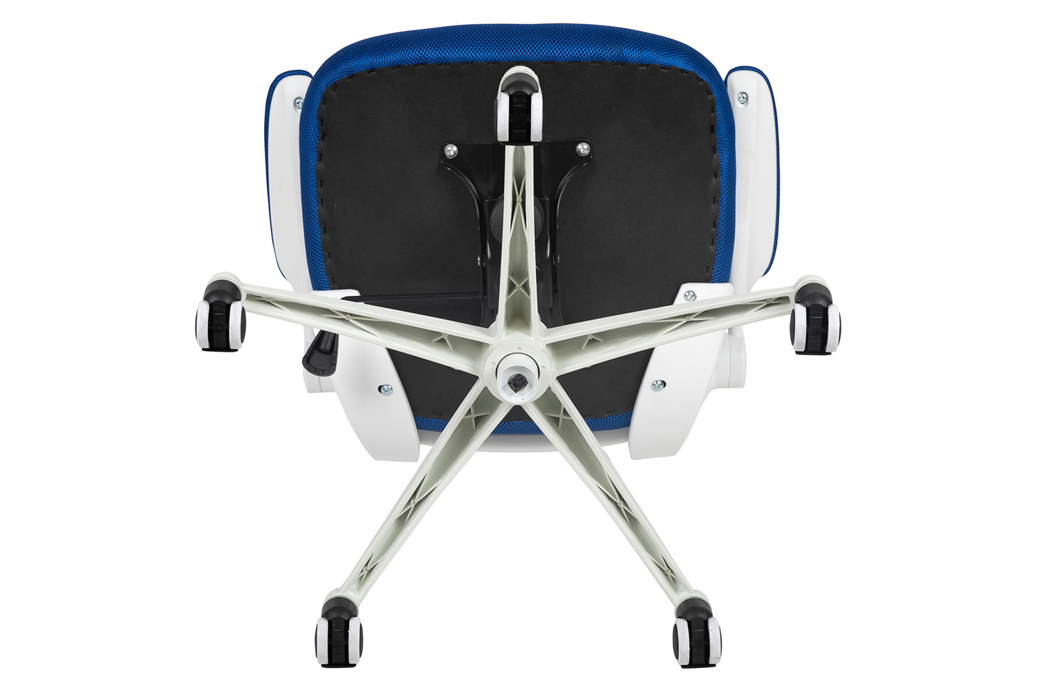 BLNK Kelista Mid-Back Mesh Swivel Ergonomic Task Office Chair with White Frame and Flip-Up Arms - Blue