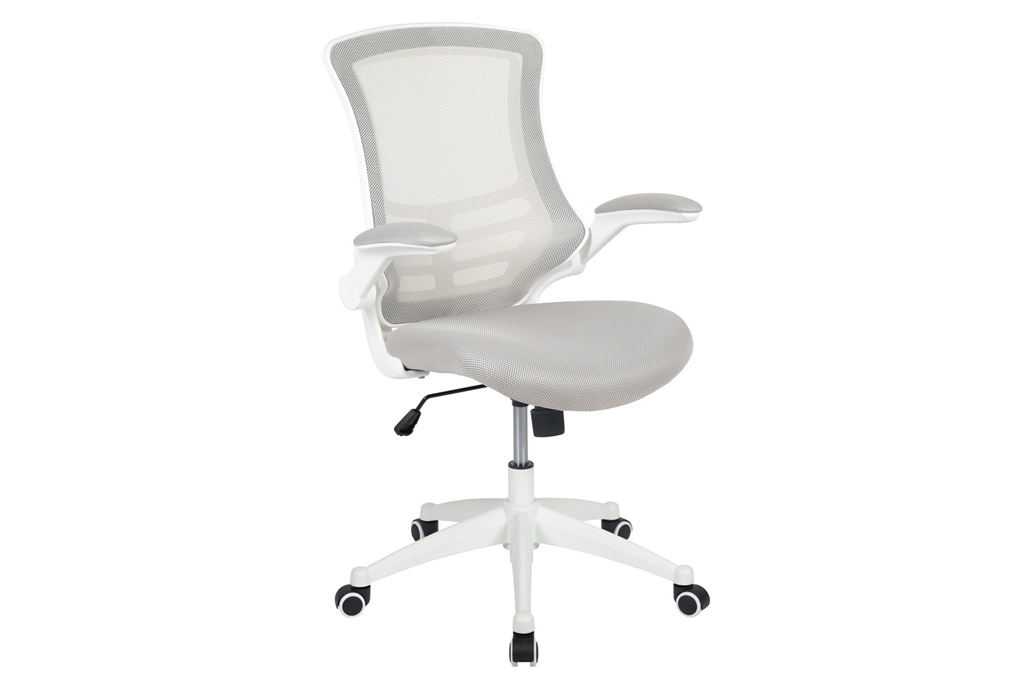 BLNK Kelista Mid-Back Mesh Swivel Ergonomic Task Office Chair with White Frame and Flip-Up Arms