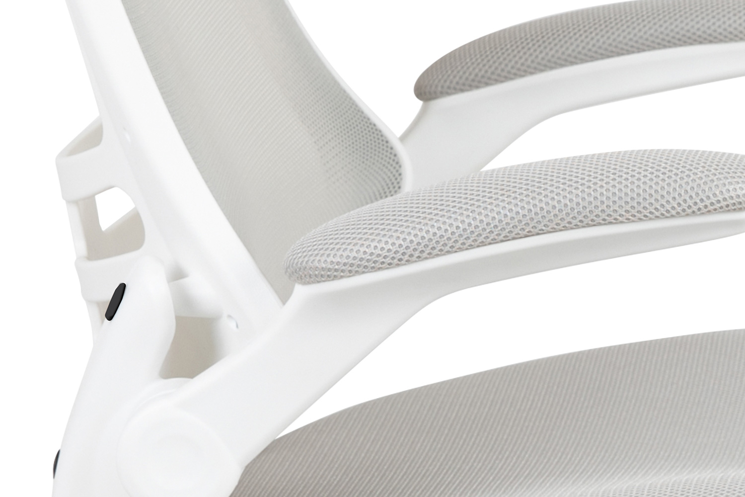 BLNK Kelista Mid-Back Mesh Swivel Ergonomic Task Office Chair with White Frame and Flip-Up Arms - Light Gray