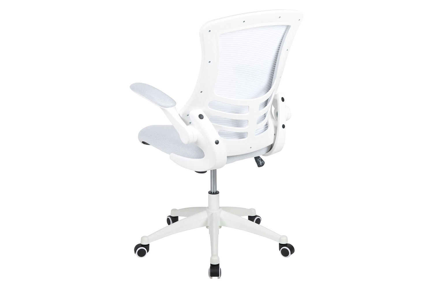 BLNK Kelista Mid-Back Mesh Swivel Ergonomic Task Office Chair with White Frame and Flip-Up Arms - White