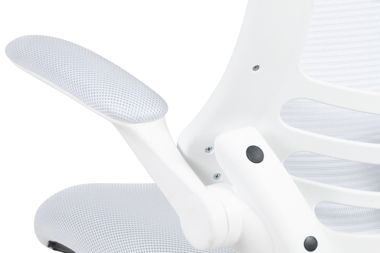 BLNK Kelista Mid-Back Mesh Swivel Ergonomic Task Office Chair with White Frame and Flip-Up Arms - White