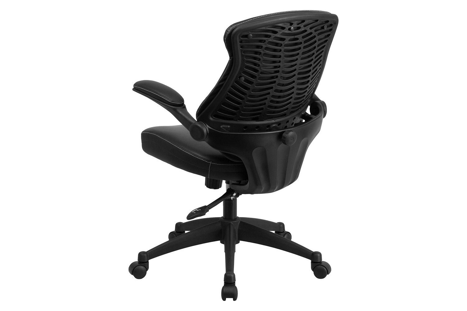 BLNK - Kale LeatherSoft Mid-Back Executive Swivel Ergonomic Office Chair with Back Angle Adjustment and Flip-Up Arms