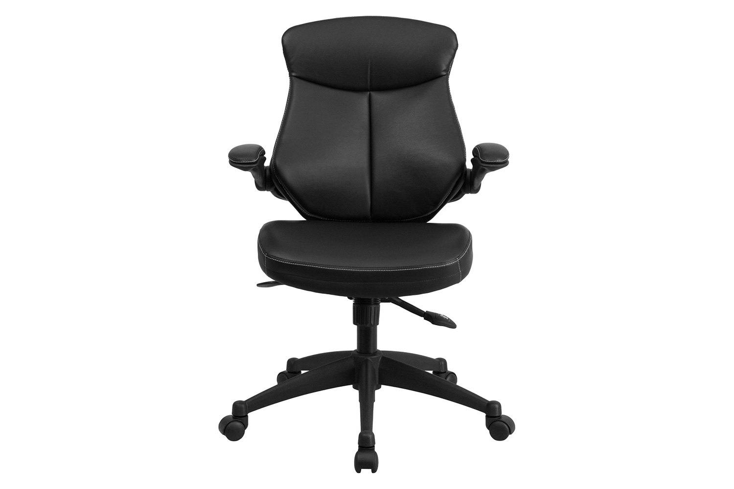 BLNK - Kale LeatherSoft Mid-Back Executive Swivel Ergonomic Office Chair with Back Angle Adjustment and Flip-Up Arms