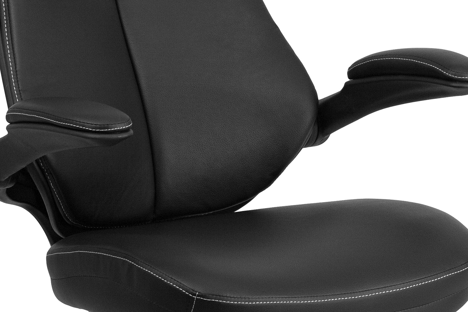 BLNK - Kale LeatherSoft Mid-Back Executive Swivel Ergonomic Office Chair with Back Angle Adjustment and Flip-Up Arms