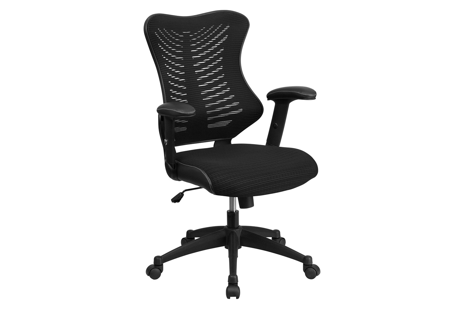 BLNK Kale High-Back Designer Mesh Executive Swivel Ergonomic Office Chair with Adjustable Arms - Black