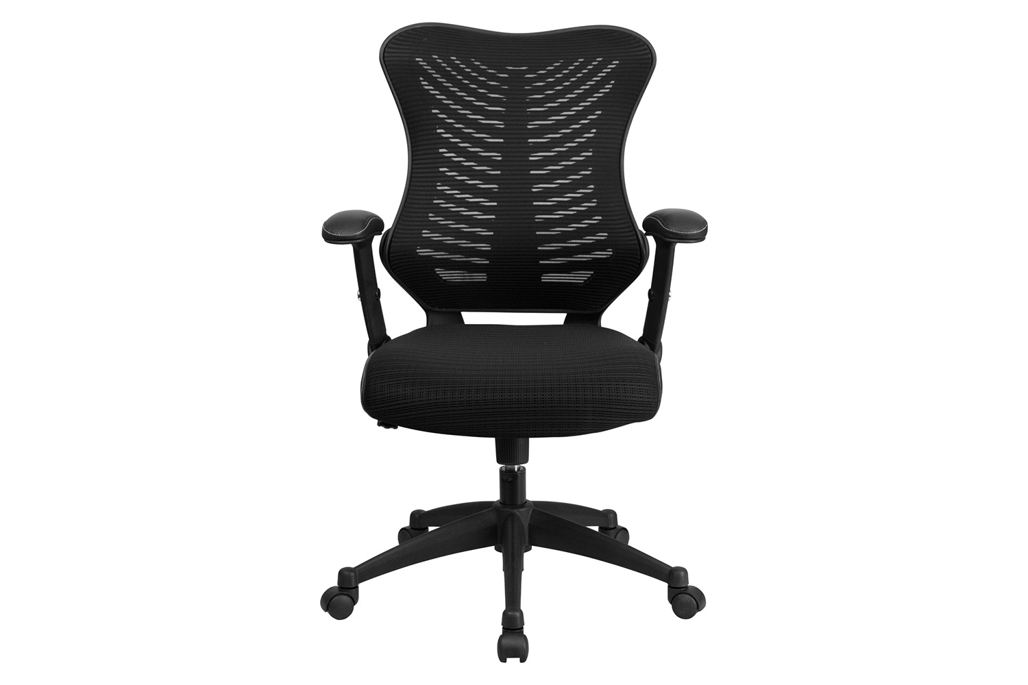 BLNK Kale High-Back Designer Mesh Executive Swivel Ergonomic Office Chair with Adjustable Arms - Black