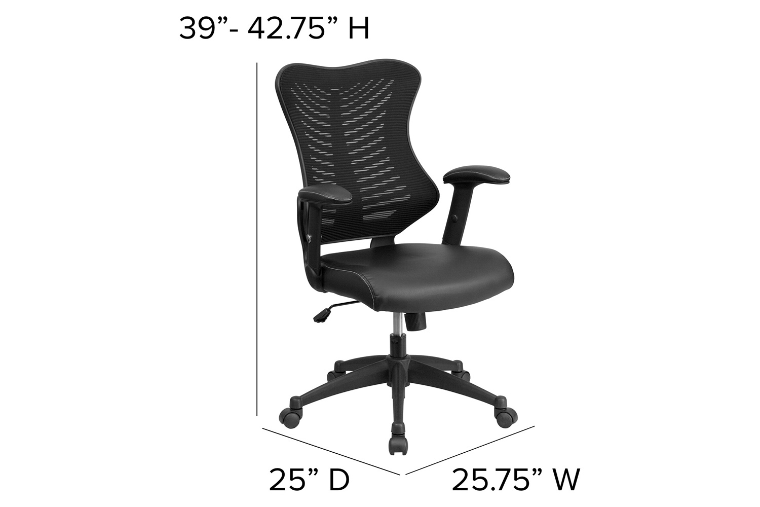 BLNK - Kale High-Back Designer Mesh Executive Swivel Ergonomic Office Chair with Seat and Adjustable Arms