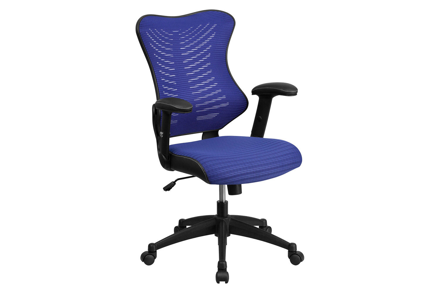 BLNK Kale High-Back Designer Mesh Executive Swivel Ergonomic Office Chair with Adjustable Arms - Blue