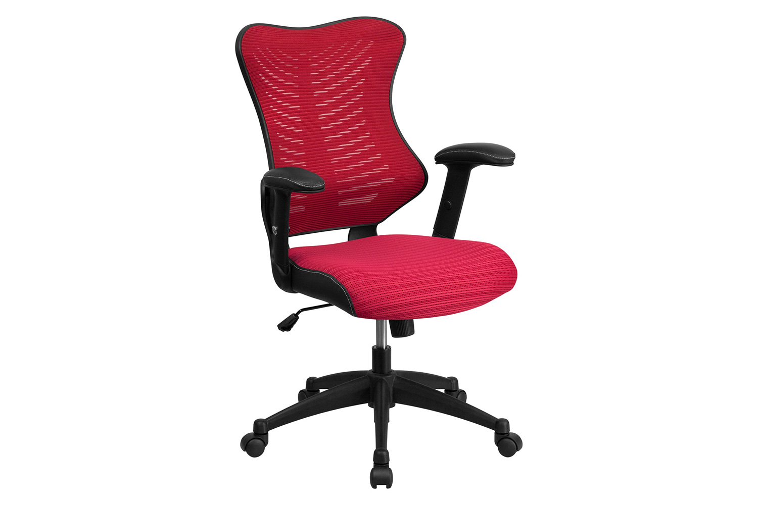 BLNK Kale High-Back Designer Mesh Executive Swivel Ergonomic Office Chair with Adjustable Arms - Burgundy