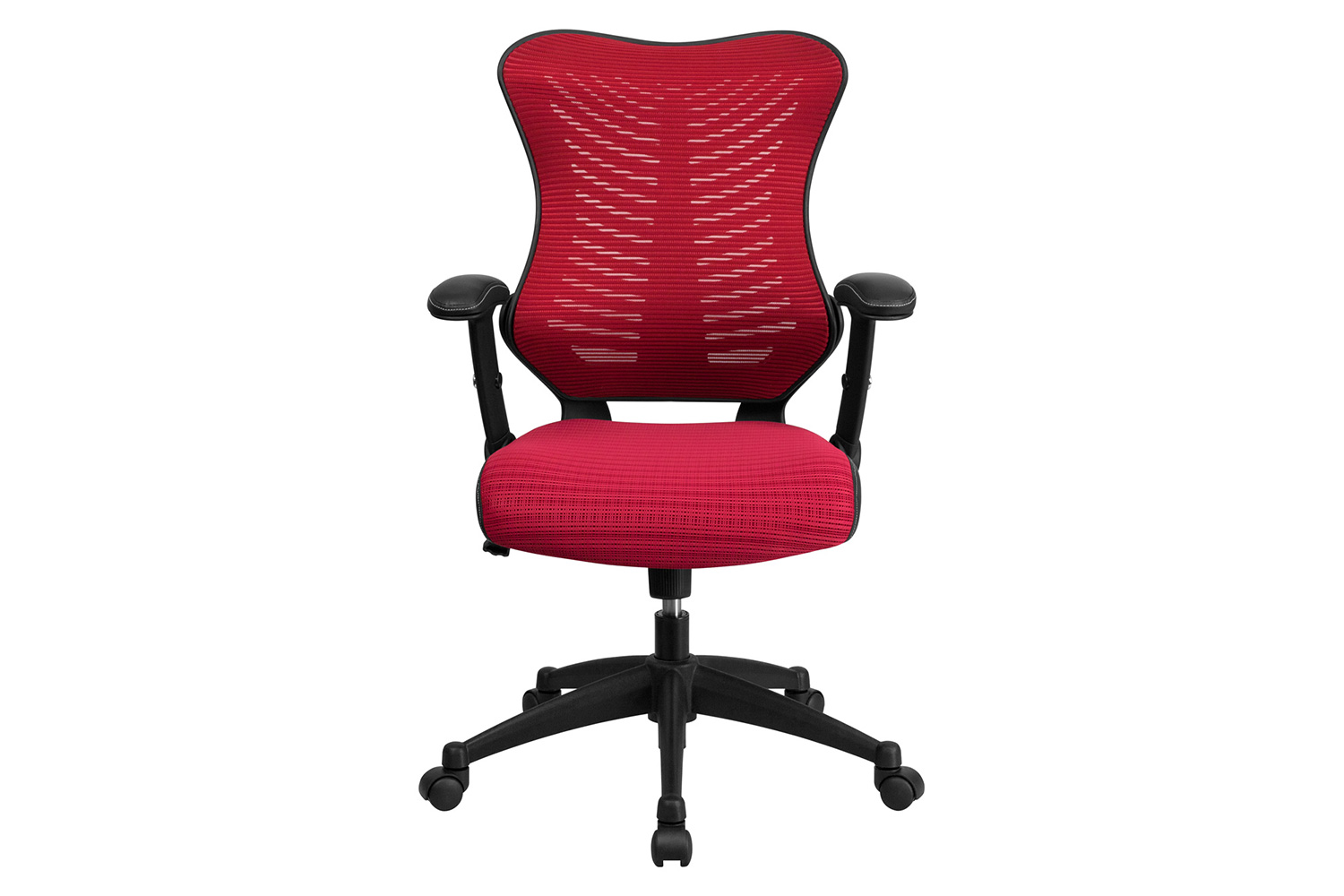 BLNK Kale High-Back Designer Mesh Executive Swivel Ergonomic Office Chair with Adjustable Arms - Burgundy