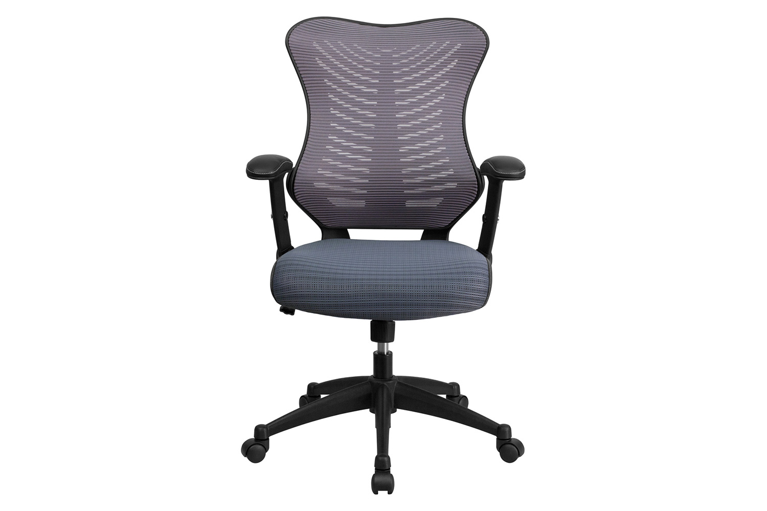 BLNK Kale High-Back Designer Mesh Executive Swivel Ergonomic Office Chair with Adjustable Arms - Gray