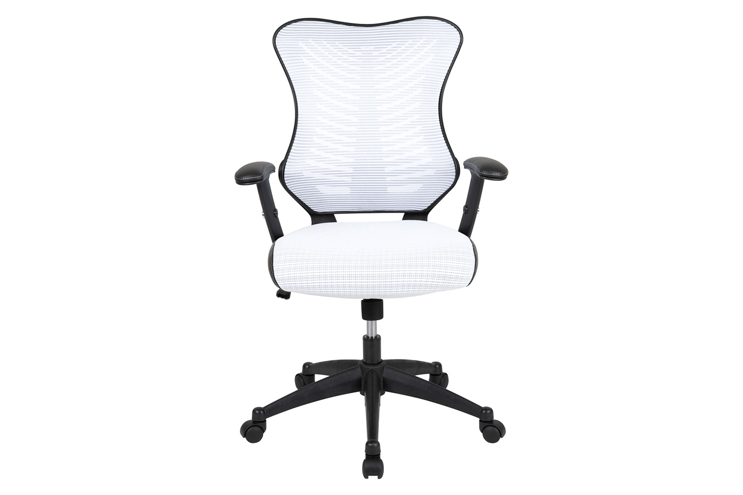 BLNK Kale High-Back Designer Mesh Executive Swivel Ergonomic Office Chair with Adjustable Arms - White