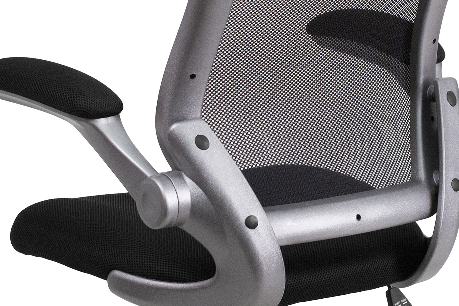 BLNK Kale Mid-Back Mesh Swivel Ergonomic Task Office Chair with Gray Frame and Flip-Up Arms - Black