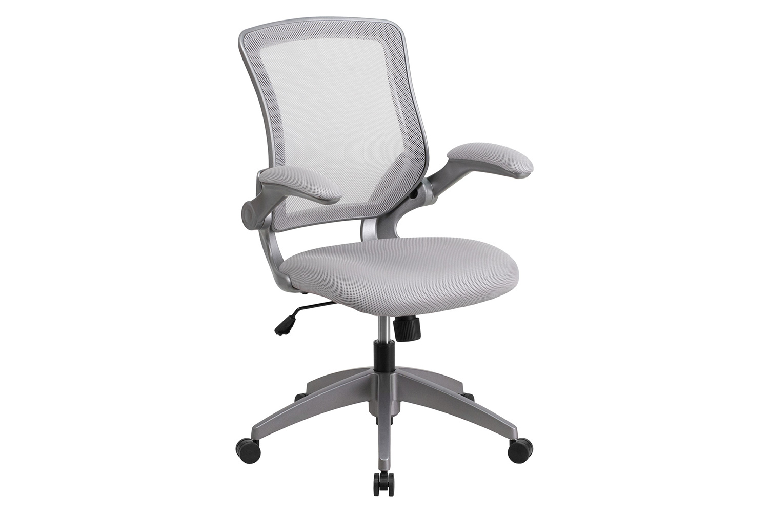 BLNK Kale Mid-Back Mesh Swivel Ergonomic Task Office Chair with Gray Frame and Flip-Up Arms - Gray