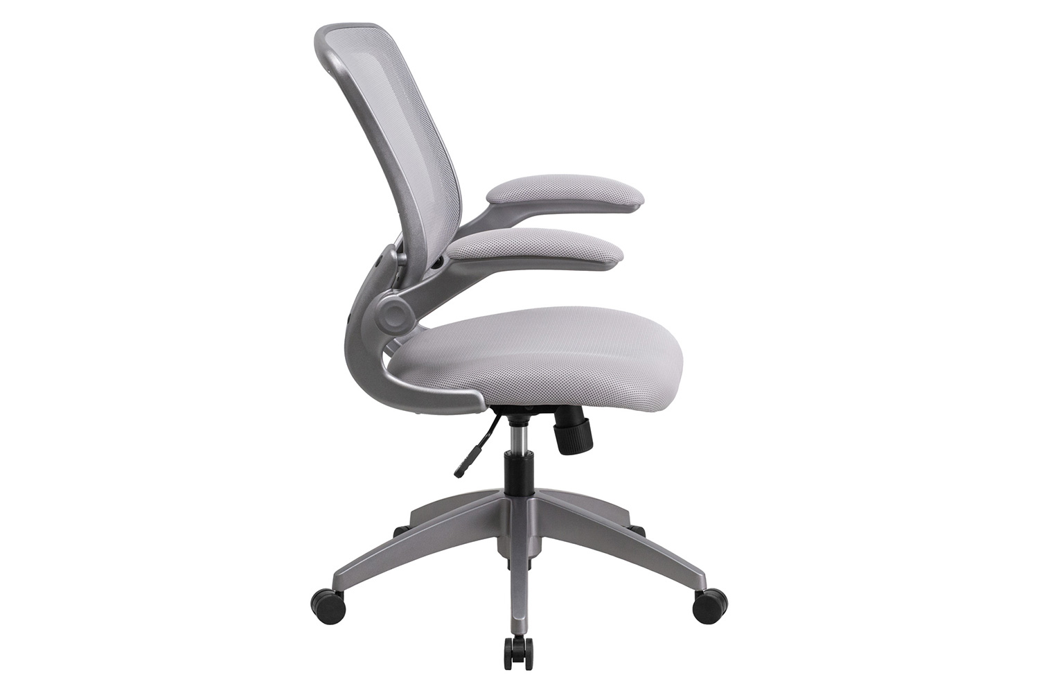 BLNK Kale Mid-Back Mesh Swivel Ergonomic Task Office Chair with Gray Frame and Flip-Up Arms - Gray