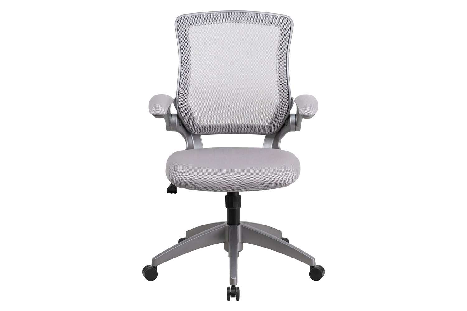 BLNK Kale Mid-Back Mesh Swivel Ergonomic Task Office Chair with Gray Frame and Flip-Up Arms - Gray