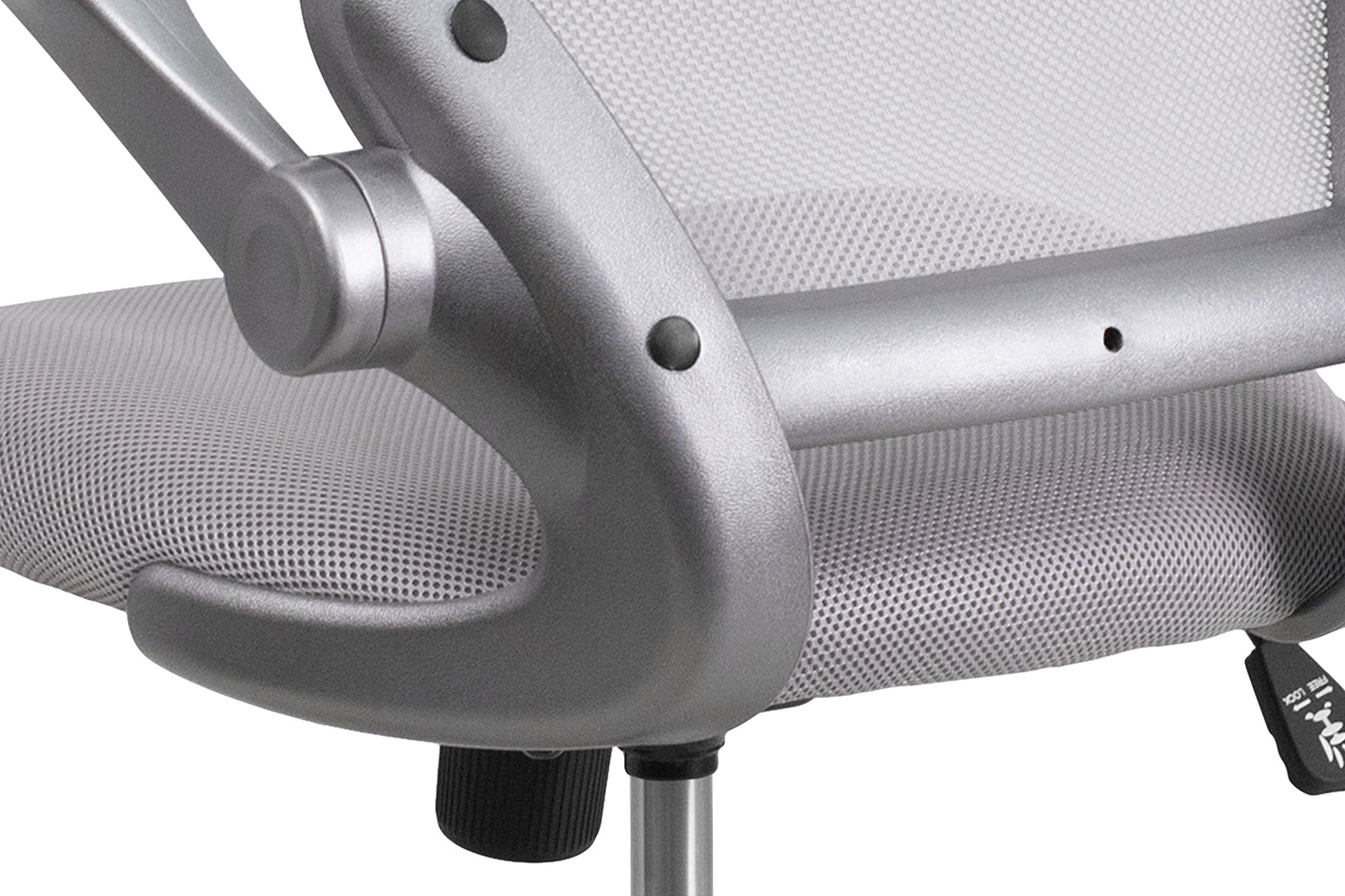 BLNK Kale Mid-Back Mesh Swivel Ergonomic Task Office Chair with Gray Frame and Flip-Up Arms - Gray