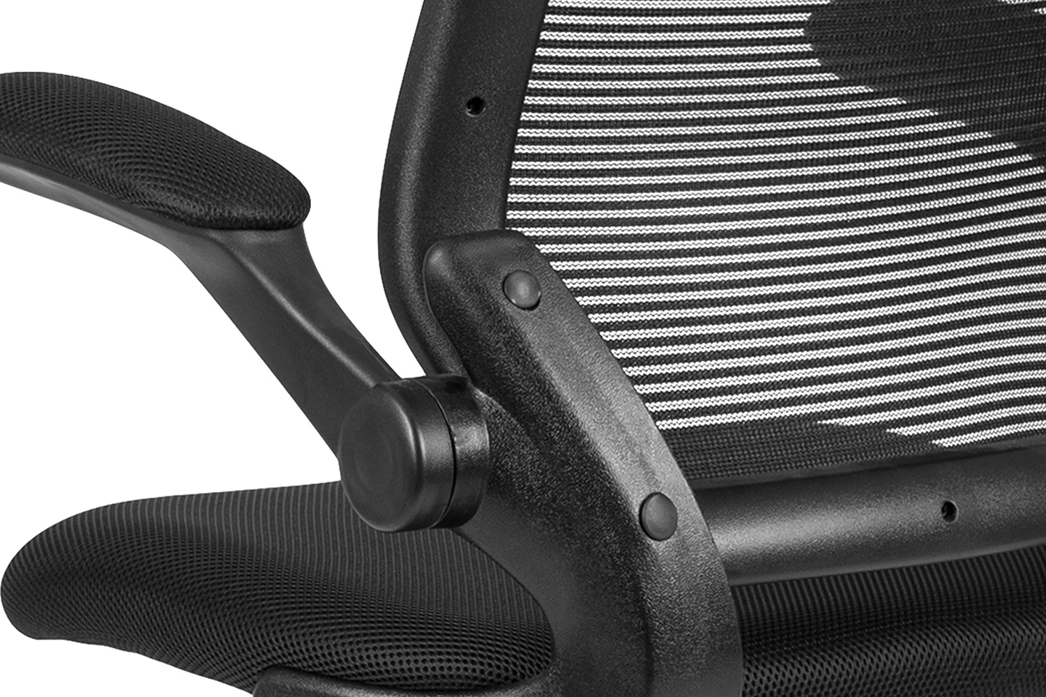 BLNK Kale Mid-Back Mesh Ergonomic Drafting Chair with Adjustable Foot Ring and Flip-Up Arms - Black