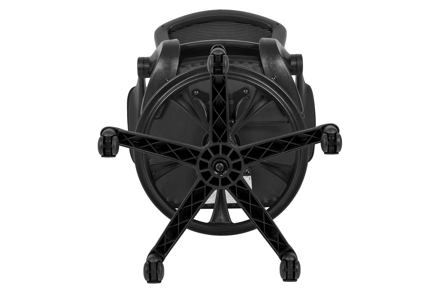 BLNK Kale Mid-Back Mesh Ergonomic Drafting Chair with Adjustable Foot Ring and Flip-Up Arms - Black