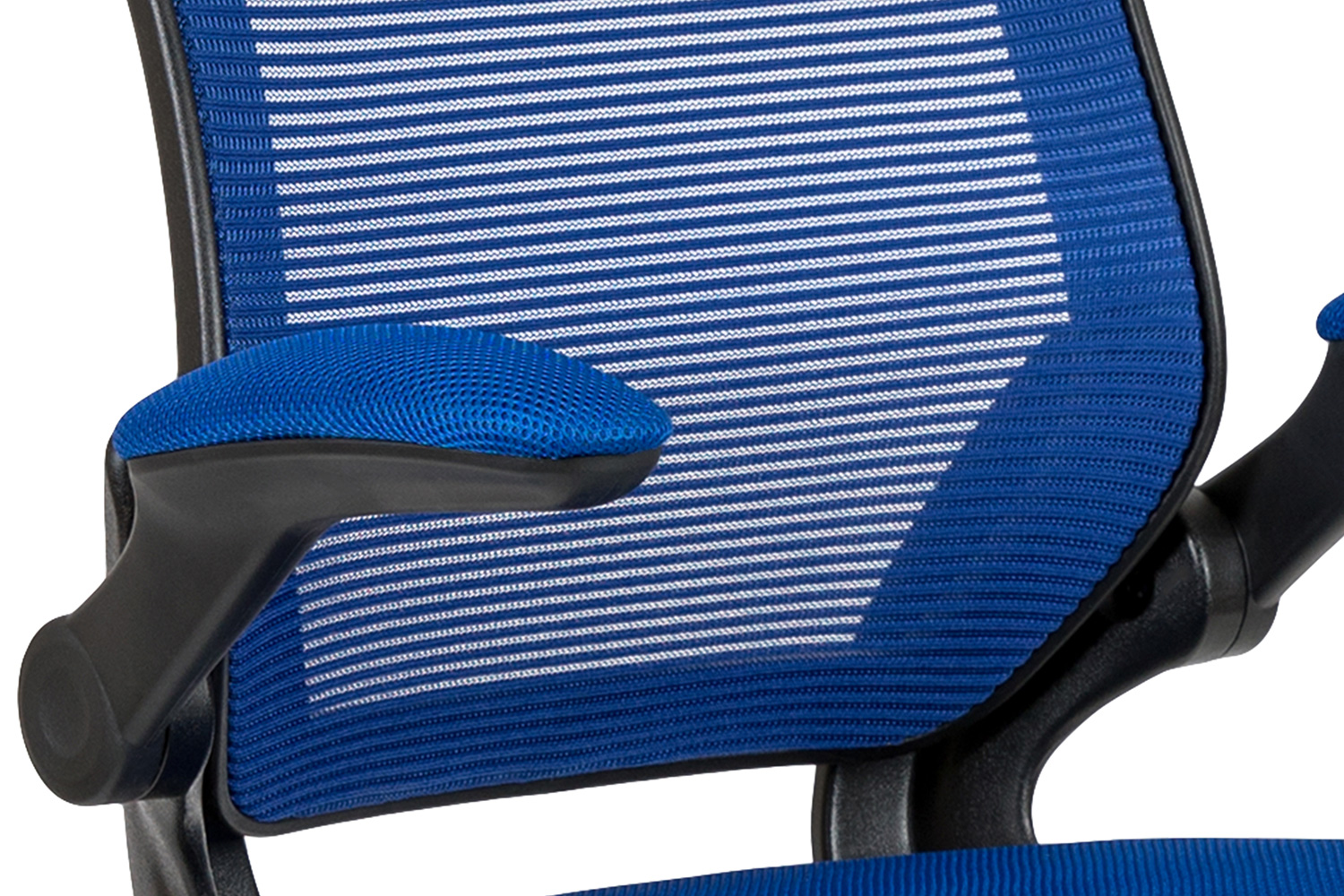 BLNK Kale Mid-Back Mesh Ergonomic Drafting Chair with Adjustable Foot Ring and Flip-Up Arms - Blue