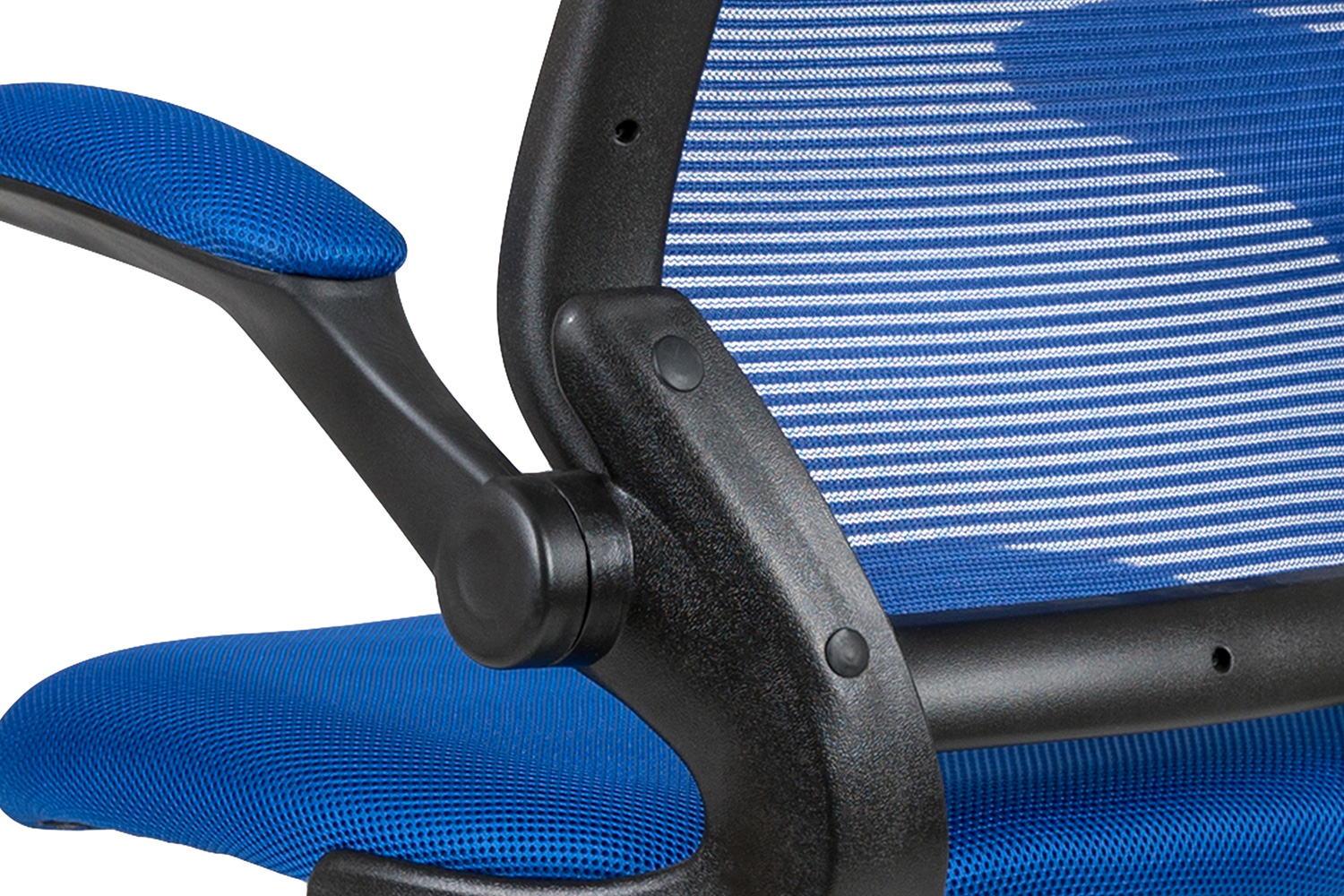 BLNK Kale Mid-Back Mesh Ergonomic Drafting Chair with Adjustable Foot Ring and Flip-Up Arms - Blue