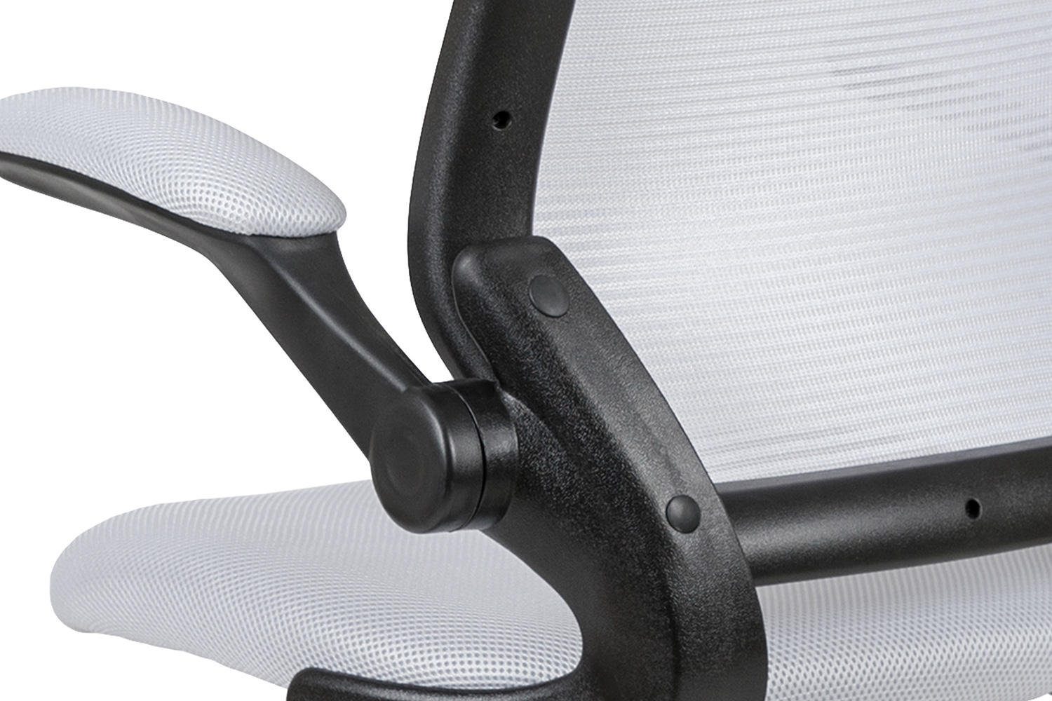 BLNK Kale Mid-Back Mesh Ergonomic Drafting Chair with Adjustable Foot Ring and Flip-Up Arms - White