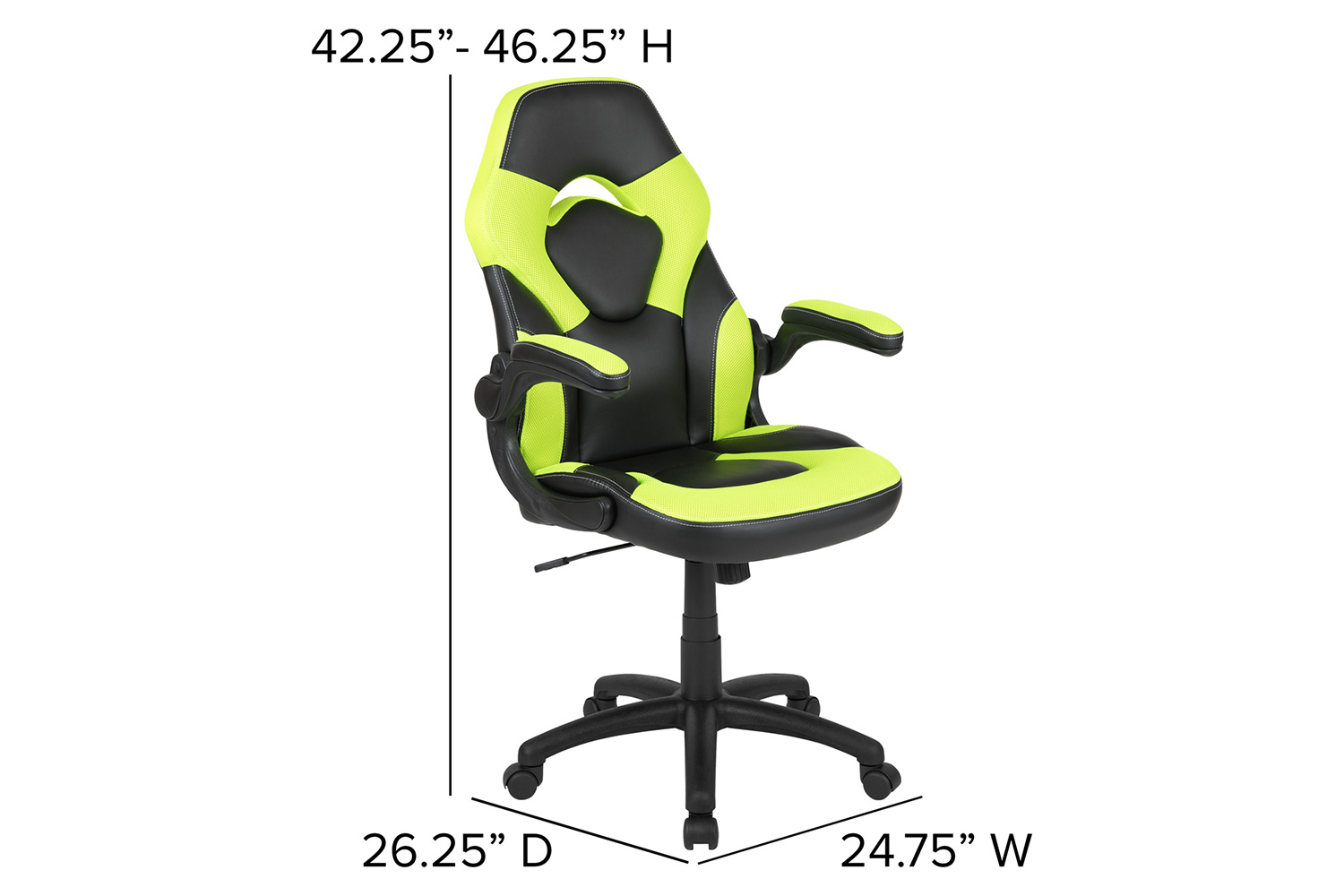 BLNK Optis Red Gaming Desk and Racing Chair Set with Cup Holder and Headphone Hook - Green/Black