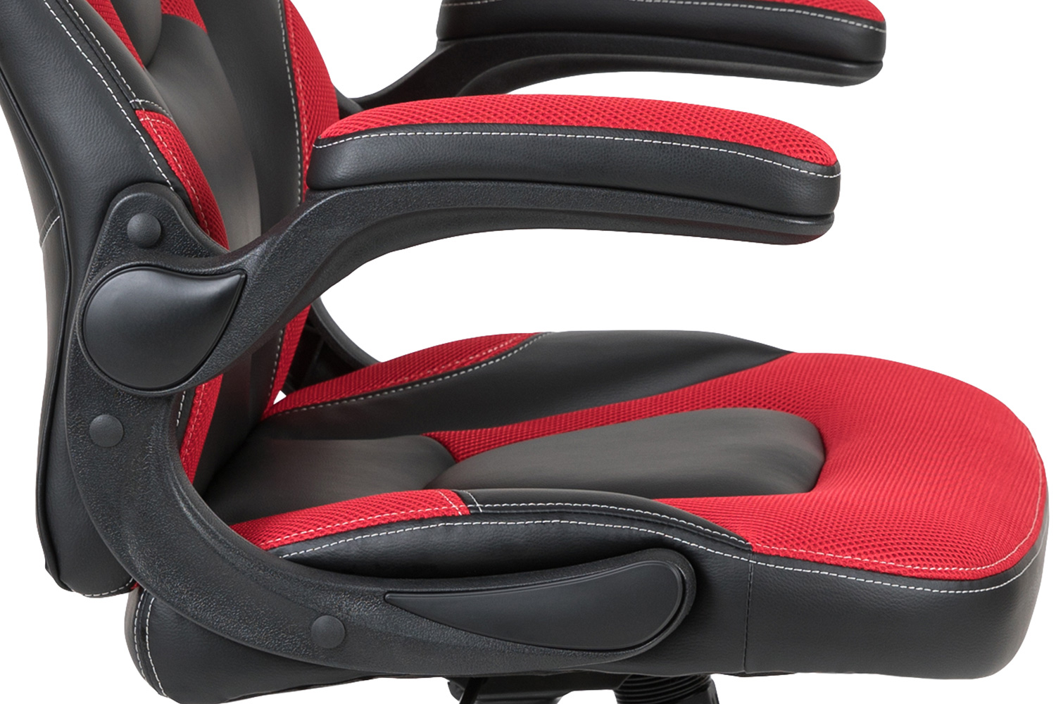 BLNK Optis Red Gaming Desk and Racing Chair Set with Cup Holder and Headphone Hook - Red/Black