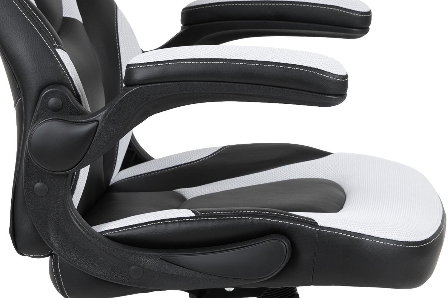 BLNK Optis Red Gaming Desk and Racing Chair Set with Cup Holder and Headphone Hook - White/Black