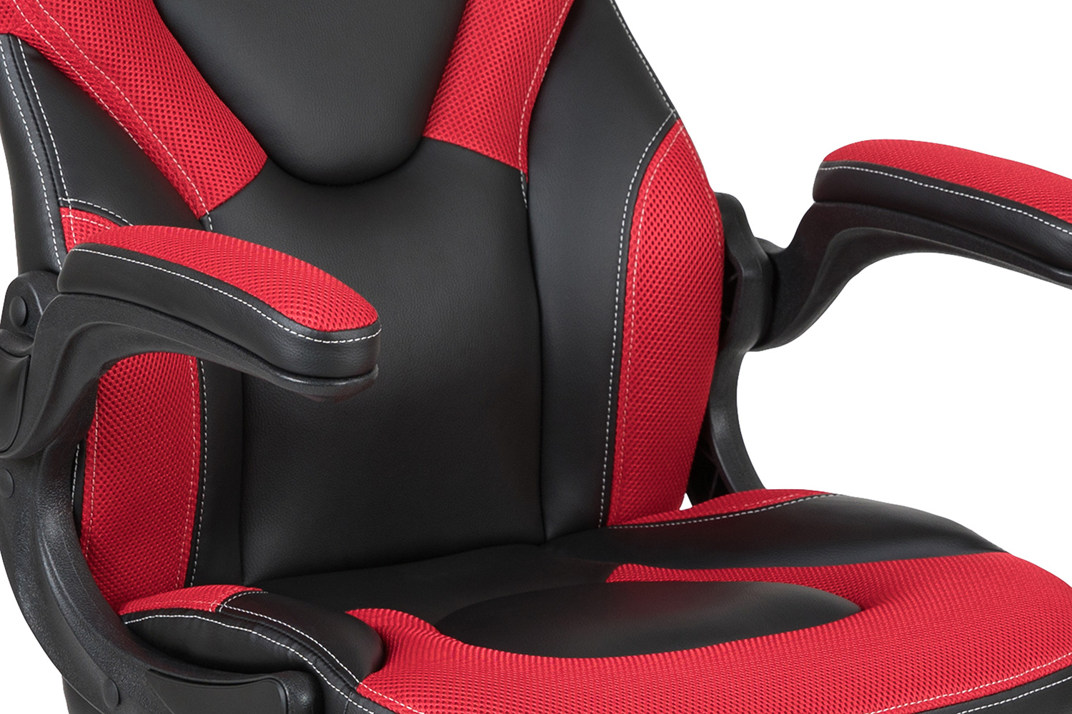 BLNK Optis Black Gaming Desk and Racing Chair Set with Cup Holder, Headphone Hook and Monitor/Smartphone Stand - Red