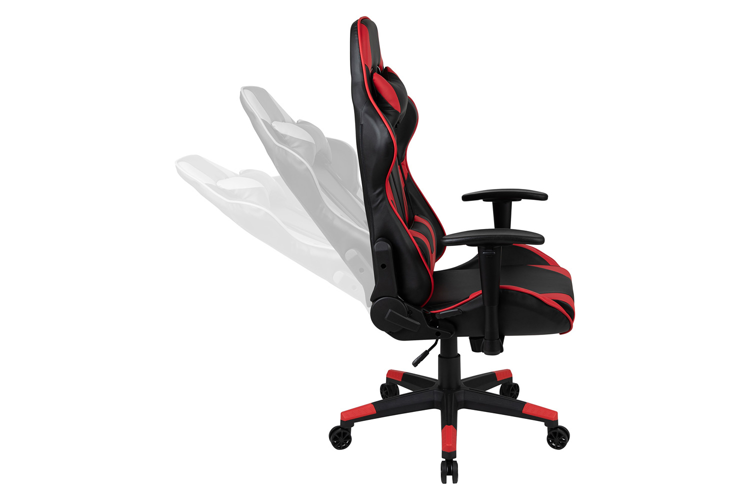 BLNK Optis Black Gaming Desk and Reclining Gaming Chair Set with Cup Holder, Headphone Hook and 2 Wire Management Holes - Red