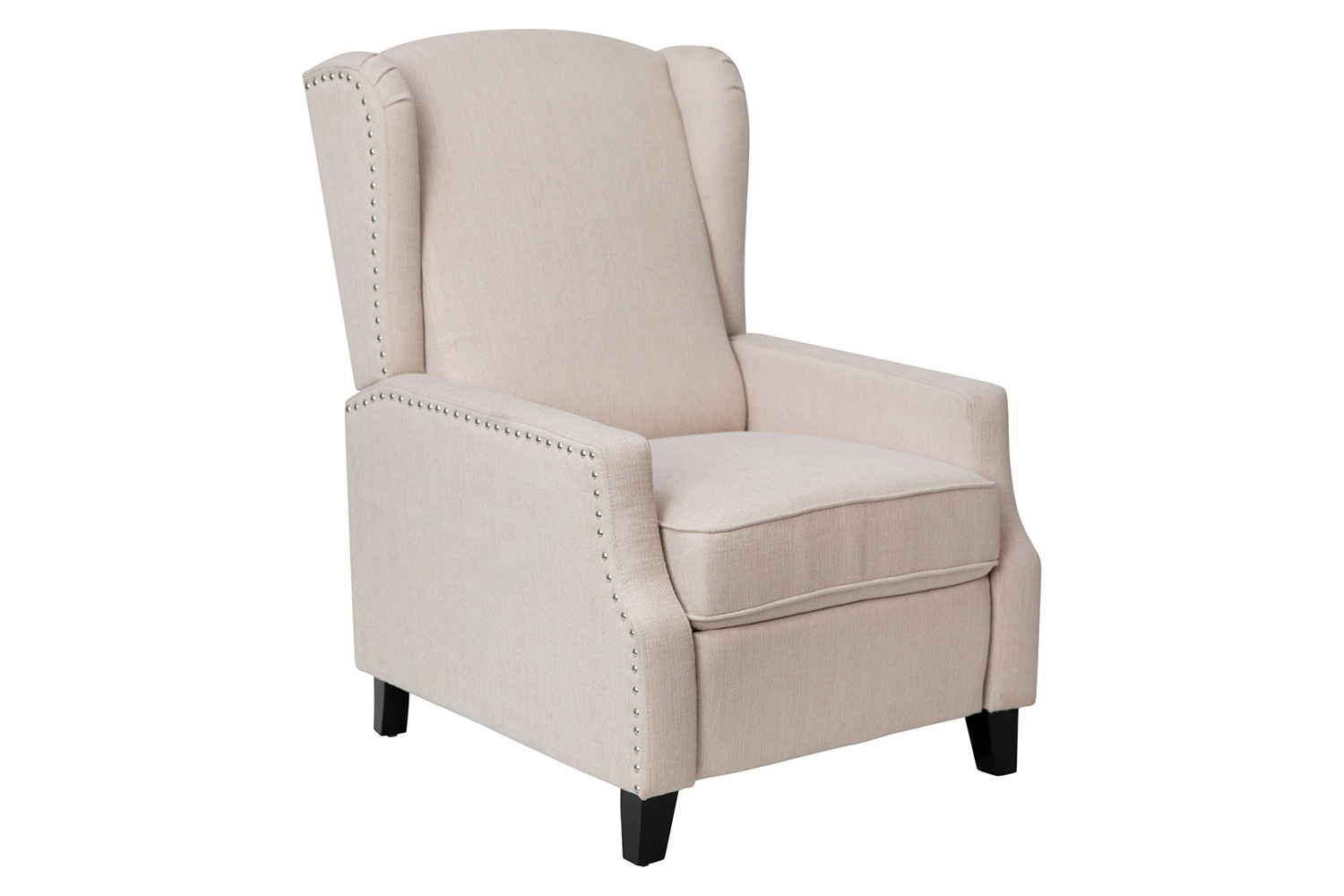 BLNK Prescott Traditional Style Fabric Slim Push Back Recliner Chair with Upholstery-Accent Nail Trim